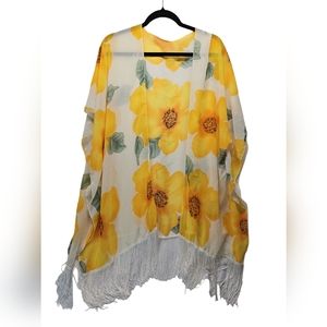 Sax Floral Sheer Cardigan
